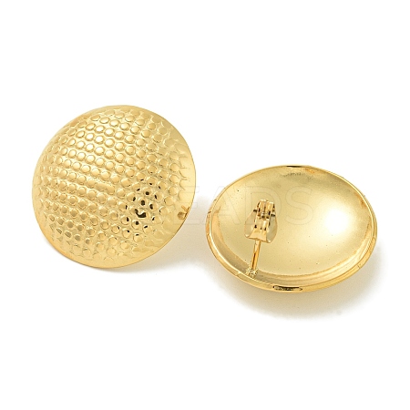 Ion Plating(IP) Flat Round 304 Stainless Steel Stud Earrings for Women EJEW-G400-34G-1
