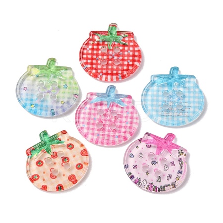 4-Hole Button Plastic Cabochons BUTT-V001-01-1