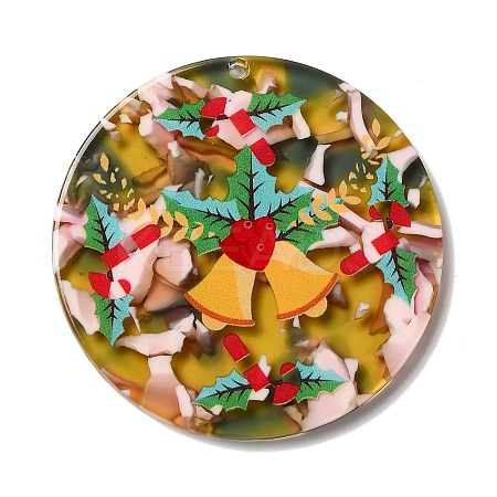 Transparent Christmas Themed Cellulose Acetate(Resin) Pendants OACR-L018-03E-1