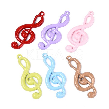 Spray Painted Alloy Big Pendants PALLOY-T092-86M-1