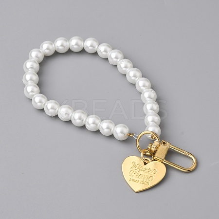 Glass Pearl DIY Keychains AJEW-WH0289-79-1