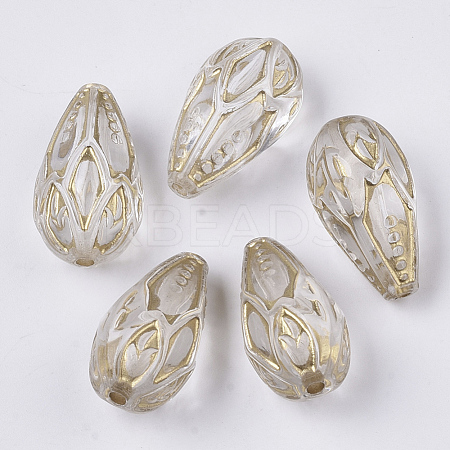 Transparent Plating Acrylic Beads PACR-T011-03-1