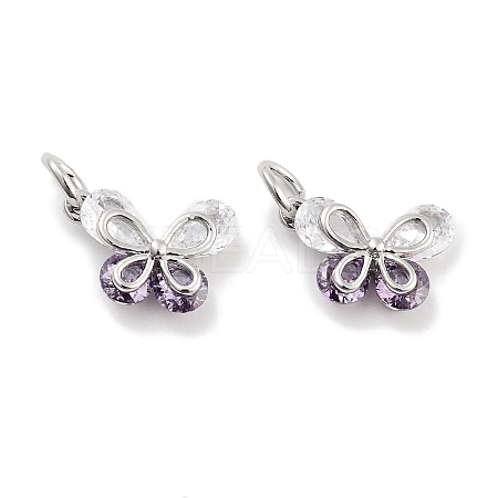Brass Micro Pave Cubic Zirconia Pendants KK-P271-03P-B-1