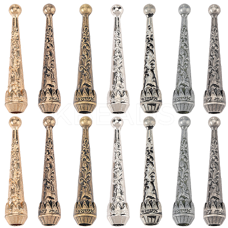 14Pcs 7 Colors Alloy Cord Ends FIND-GF0007-29-1