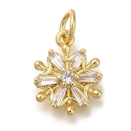 Rack Plating Brass Micro Pave Cubic Zirconia Charms KK-I720-37G-1