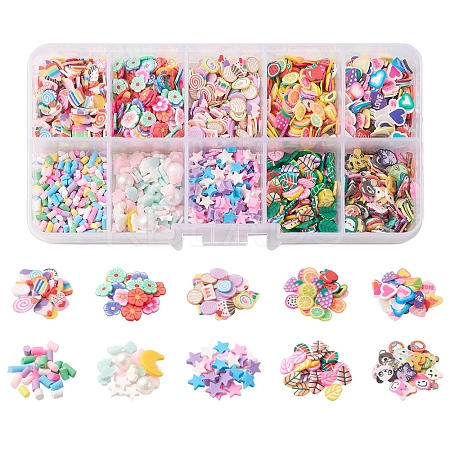 40G 10 Style Handmade Polymer Clay Nail Art Decoration CLAY-FS0001-30-1