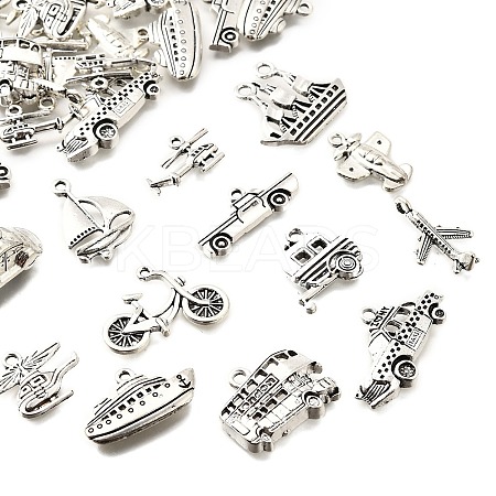 52Pcs 13 Style Tibetan Style Alloy Pendants TIBEP-FP0001-10-1