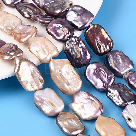 Natural Baroque Keshi Pearl Beads Strands PEAR-S020-K13-1