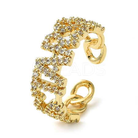 Brass Micro Pave Cubic Zirconia Ring RJEW-Z033-03G-1