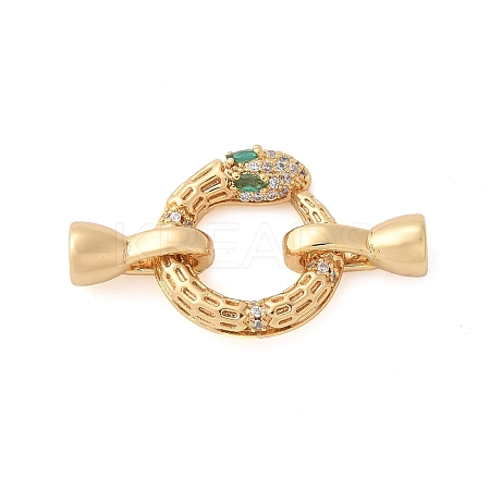 Brass Micro Pave Cubic Zirconia Fold Over Clasps KK-L289-004G-1