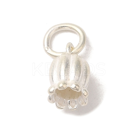 925 Sterling Silver Tulip Flower Charms with Jump Rings FIND-U013-08S-01-1
