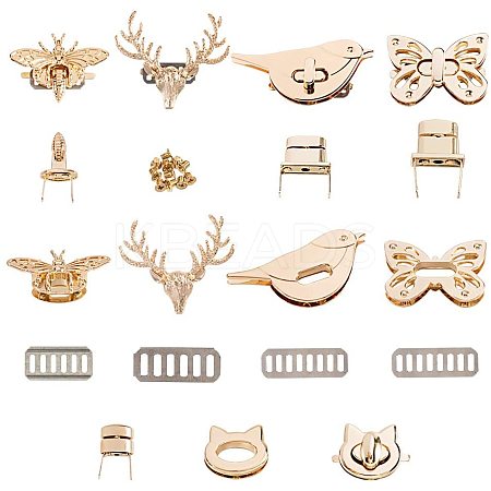 Zinc Alloy Bag Twist Lock Accessories AJEW-PH0017-40-1