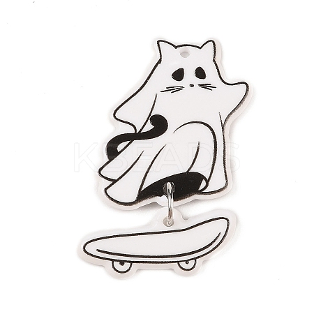 Halloween Theme Opaque Acrylic Pendants SACR-S034-09A-1