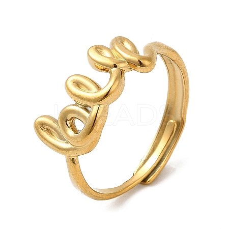 304 Stainless Steel Finger Rings AJEW-Z009-01C-G-1