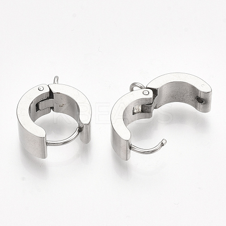 Tarnish Resistant 201 Stainless Steel Hoop Earring Findings STAS-S079-79-1