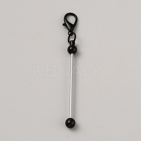Spray Printed Alloy Bar Beadable Pendant Decorations for Jewelry Making DIY Crafts KEYC-WH0025-684P-06-1