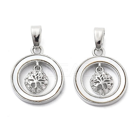 Brass Micro Pave Cubic Zirconia Pendants KK-L222-014P-1