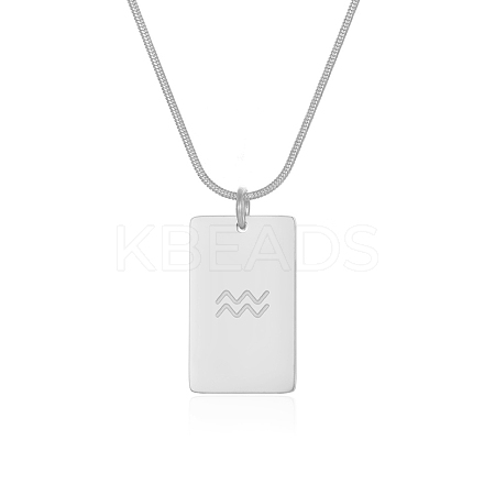 European Style 304 Stainless Steel Zodiac Pendant Necklaces for Women NF9603-11-1