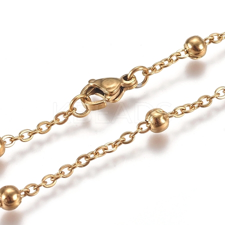 304 Stainless Steel Cable Chain Necklaces NJEW-L159-08A-G-1