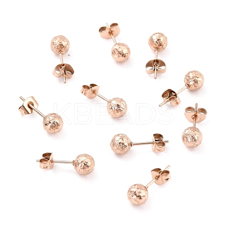 Ion Plating(IP) 304 Stainless Steel Stud Earring Findings STAS-I183-09A-RG-1