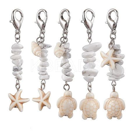 5Pcs Glass Pendant Decorations HJEW-JM01714-02-1