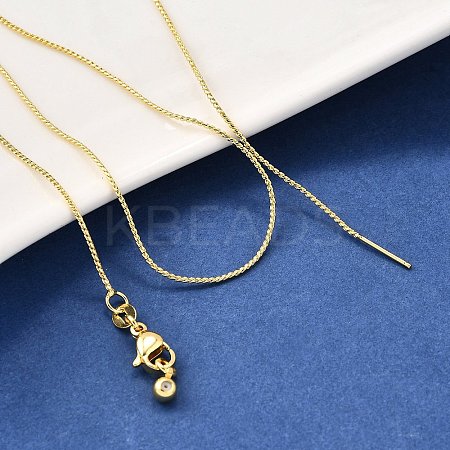 1MM Brass Wheat Chain Adjustable Slider Necklaces NJEW-M108-21G-1