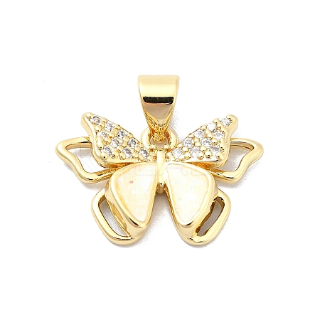 Brass Micro Pave Clear Cubic Zirconia Pendants KK-A221-16B-G-1