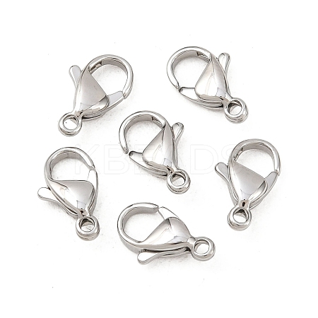 Tarnish Resistant 316 Surgical Stainless Steel Lobster Claw Clasps STAS-316-FL12A-1