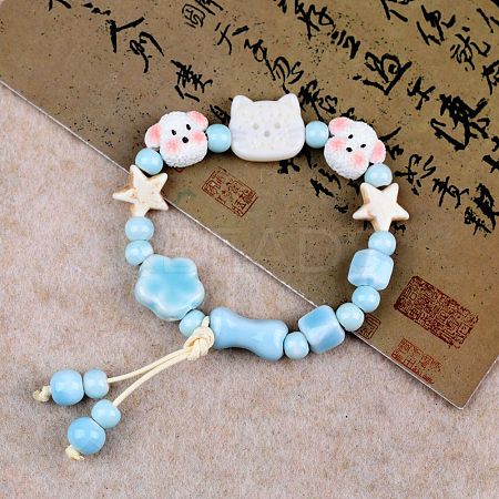 Handmade Porcelain Beaded Charm Bracelets FS-WG45621-05-1