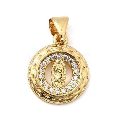 Brass Micro Pave Cubic Zirconia Charms KK-I360-054G-1