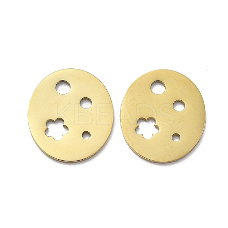 304 Stainless Steel Laser Cut Hollow Flower Connector Charms STAS-M111-07G-1