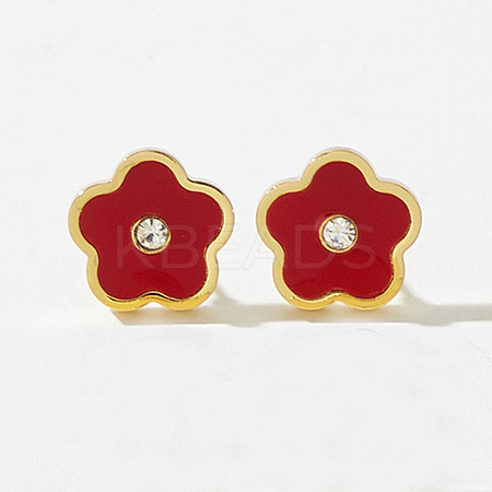 Valentine's Day Flower 201 Stainless Steel Stud Earrings LS-VA2505-1-1