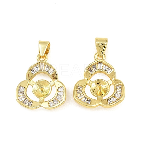 Brass Micro Pave Clear Cubic Zirconia Peg Bails Pin Pendants KK-CBA6A75-06G-1