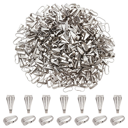500Pcs 304 Stainless Steel Snap on Bails STAS-ME0002-31-1