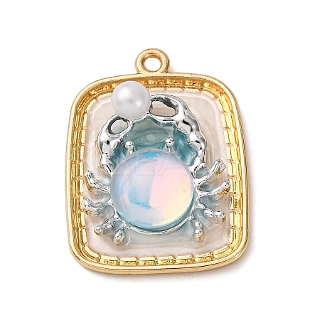 Light Gold Tone Alloy Enamel Pendants ENAM-B028-37KCG-01A-1