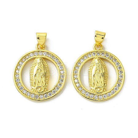 Brass Micro Pave Cubic Zirconia Pendants KK-H472-53F-G-1
