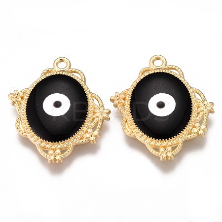 Eco-Friendly Alloy Enamel Pendants ENAM-N050-28D-NR-1
