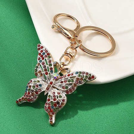 Butterfly Alloy Rhinestone Keychain KEYC-YW00114-01-1