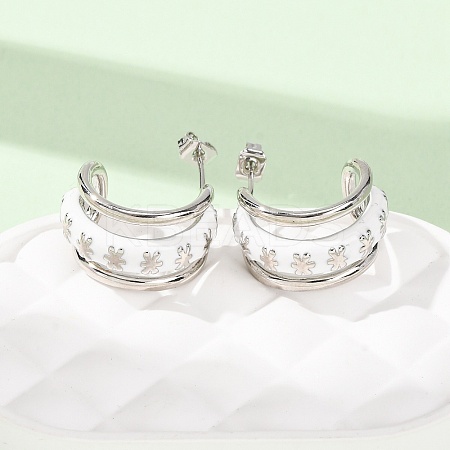 Rack Plating Brass Enamel Stud Earrings KK-CBAB1AF-38A-P-1