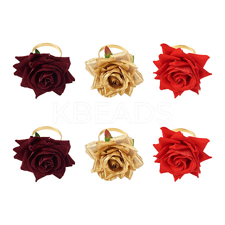 6Pcs 3 Style Alloy Rope Napkin Rings AJEW-EL0001-01-1