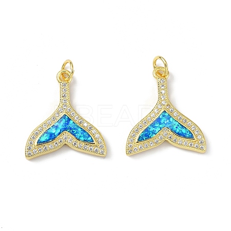 Brass Micro Pave Cubic Zirconia Pendants KK-A197-03G-1