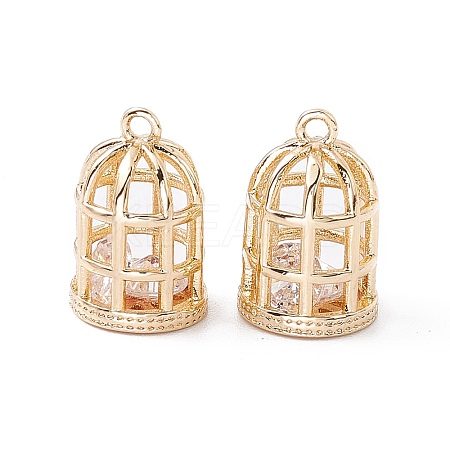 Brass Micro Pave Cubic Zirconia Pendants X-ZIRC-P100-01G-1