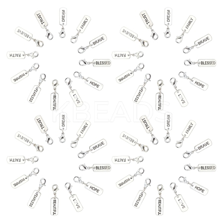 48Pcs 12 Styles Tibetan Style Alloy Rectangle Pendants TIBEP-SC0001-75AS-1