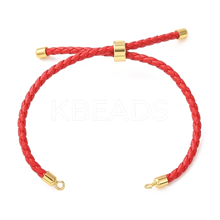 Adjustable Round Braided Microfiber Leather Cord Bracelet Making KK-CBAC260-01G-29-1