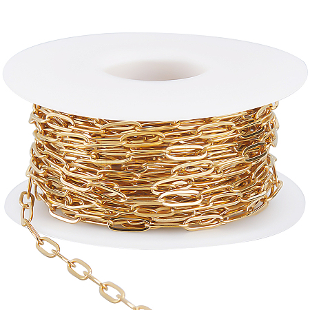 10M Ion Plating(IP) 304 Stainless Steel Paperclip Chains CHS-BBC0001-06-1