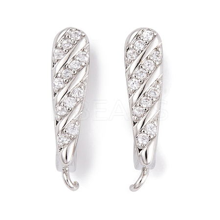 Rack Plating Brass Cubic Zirconia Hoop Earring Findings KK-S374-04P-02-1