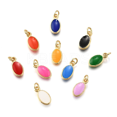 Brass Enamel Charms KK-C106-05G-1