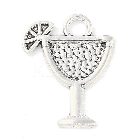 Tibetan Style Cocktail Glass Alloy Pendants TIBEP-Q054-03AS-RS-1