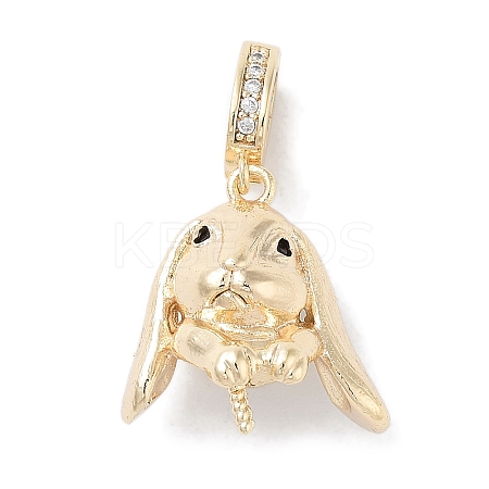 Brass Micro Pave Cubic Zirconia Pendant Bails KK-C077-10G-1