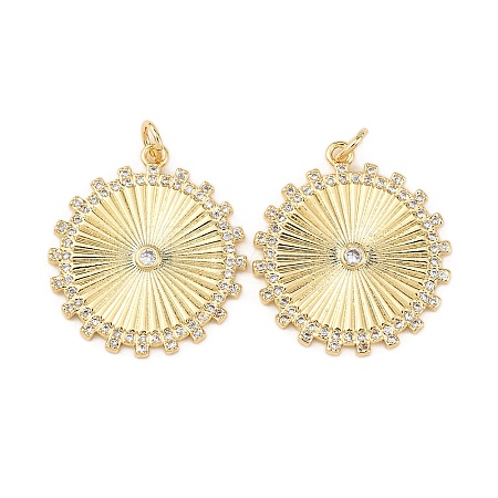 Brass Micro Pave Cubic Zirconia Pendants KK-K408-20G-1